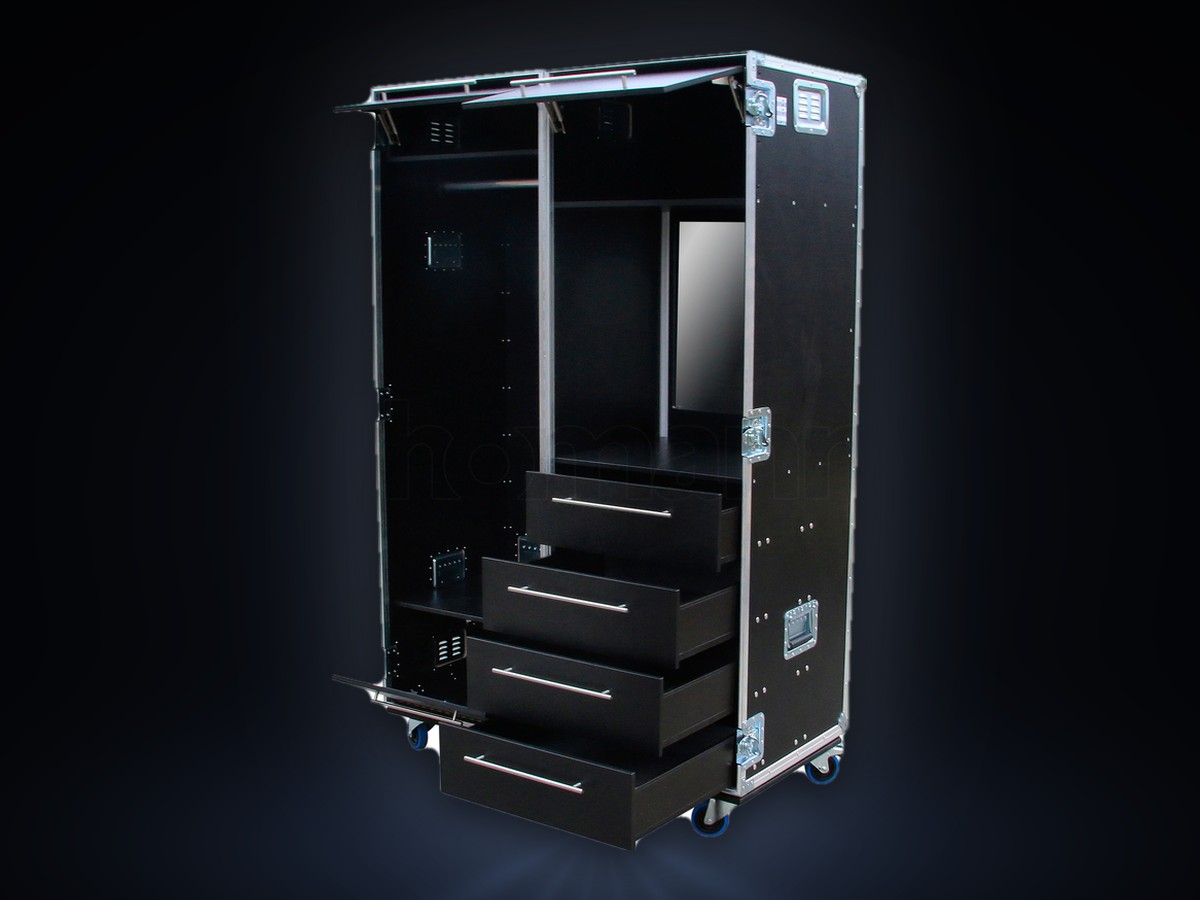 Wardrobe-Case offen mit Schubladen